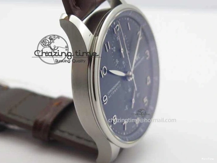 MIROTIME 0721 Supportive Portuguese Chrono IW371431 ZF 1:1 Best Edition Gray Dial On Brown Leather Strap A79350 (Slim Movement) 7261